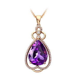 4 Leaves Amethyst Necklace Set