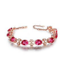 Load image into Gallery viewer, 4 Leaves Red Tourmaline Necklace Set
