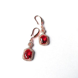 4 Leaves Red Tourmaline Necklace Set
