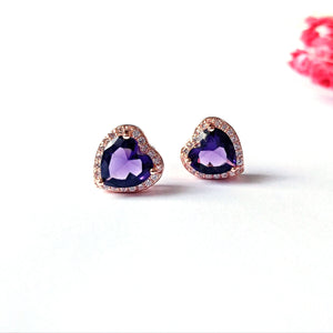 Heart Shaped Amethyst Necklace Set