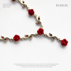 Rose Tassel Flower Necklace & Bracelet