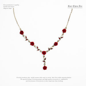 Rose Tassel Flower Necklace & Bracelet