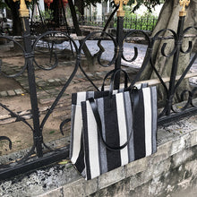 Load image into Gallery viewer, Striped Canvas Large-capacity Tote Bag
