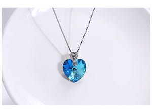 Ocean Heart Necklace and Ear rings Set