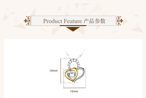 Heart-to-Heart Clavicle Chain 925 Jewelry Set