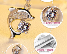 Load image into Gallery viewer, Dolphin Love Pendant 925 Silver Set
