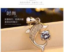 Load image into Gallery viewer, Dolphin Love Pendant 925 Silver Set
