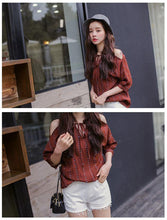 Load image into Gallery viewer, One-size Vertical Stripes Off Shoulder Loose and Thin Skirt
