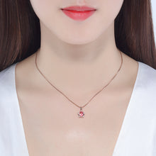 Load image into Gallery viewer, Synthetic Red Star Tourmaline Pendant Jewelry Set
