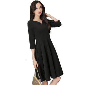 2021 V-neck A-line Black Dress