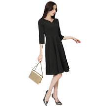 Load image into Gallery viewer, 2021 V-neck A-line Black Dress
