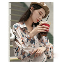 Load image into Gallery viewer, Retro Print Hong Kong Design Long-sleeved Shirt
