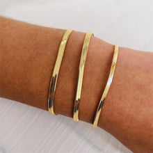 Load image into Gallery viewer, 3MM Flat Snake Chain Bracelet
