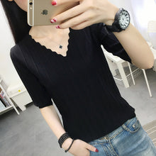 Load image into Gallery viewer, New Slim Middle-sleeved V-neck Sweater Shirt
