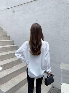 Real Shot Drawstring Chic Long-sleeved Shirt