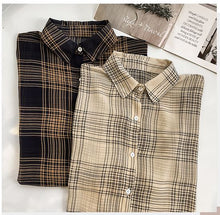 Load image into Gallery viewer, Plaid Chiffon Top Summer Sunscreen Long-sleeved Shirt
