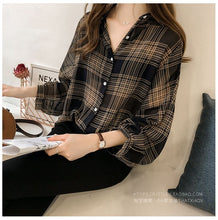 Load image into Gallery viewer, Plaid Chiffon Top Summer Sunscreen Long-sleeved Shirt
