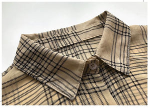 Plaid Chiffon Top Summer Sunscreen Long-sleeved Shirt