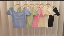 Load image into Gallery viewer, French Cross Sling Strapless Short-sleeved Shirt
