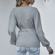 Load image into Gallery viewer, V-neck Pleated Long-sleeved Trendy Sweater Shirt

