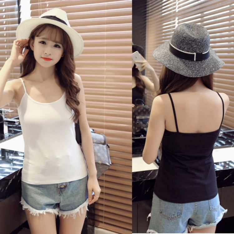Short Sling Pure Color Bottoming Shirt