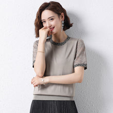 Load image into Gallery viewer, Hollow Thin Ice Silk Short-sleeve T-shirt
