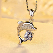 Load image into Gallery viewer, Dolphin Love Pendant 925 Silver Set
