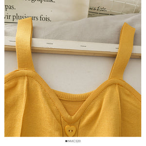 Summer Camisole Slim Knit Sweater Shirt