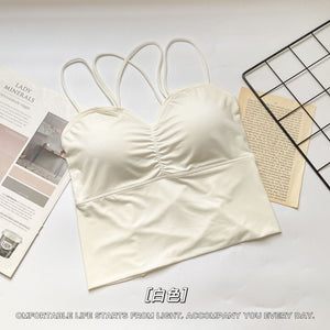 Cross-beautiful Back Sling Wrap Vest-style Top Shirt