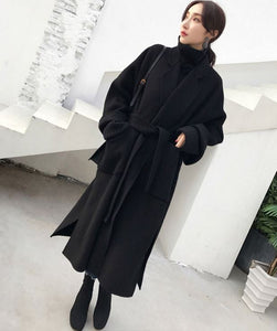 Mid-length Korean Style Loose Cashmere Coat
