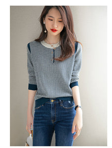 Western Style All-match Round Neck Long-sleeved Sweater