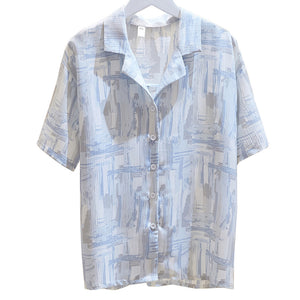 Summer Design V-neck Blouse Chiffon Flower Shirt