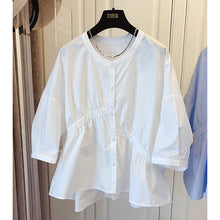 Load image into Gallery viewer, Loose Asymmetric Fold Stitching Doll Shirt
