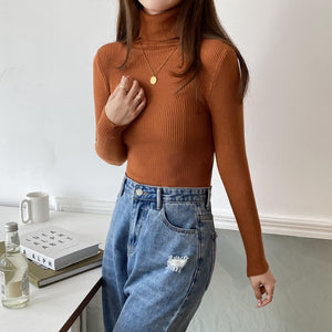 Autumn and Winter New Pure Color Basic Wild Sweater