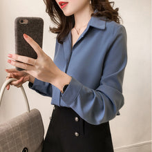Load image into Gallery viewer, Solid Color Han Fan Simple Long-sleeved Shirt
