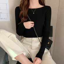 Load image into Gallery viewer, 打底衫女内搭2022春秋装新款修身外穿毛衣薄款针织衫短款百搭上衣
