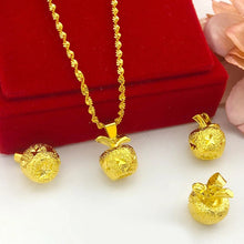 Load image into Gallery viewer, Gold Plated Apple Pendant Jewelry Set
