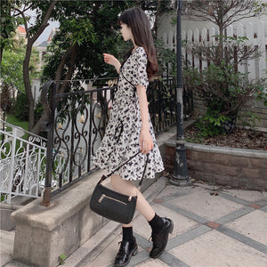 Spring and Summer French Slimming Floral Dress