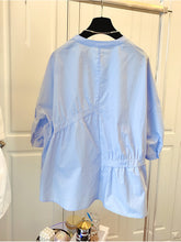 Load image into Gallery viewer, Loose Asymmetric Fold Stitching Doll Shirt
