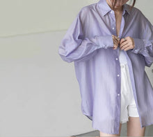 Load image into Gallery viewer, Shirt Thin Backless Strap Micro Sheer Sunscreen Shirt
