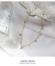 Load image into Gallery viewer, Niche Light Luxury Green Zircon Jewelry Set
