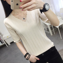 Load image into Gallery viewer, New Slim Middle-sleeved V-neck Sweater Shirt

