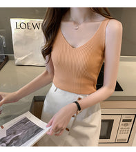 Load image into Gallery viewer, V-neck Summer Camisole Knitted Sleeveless Top Shirt
