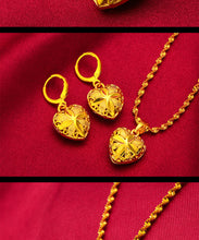 Load image into Gallery viewer, Love Flower Gold Plated Jewelry Set
