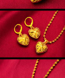 Love Flower Gold Plated Jewelry Set
