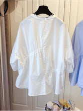 Load image into Gallery viewer, Loose Asymmetric Fold Stitching Doll Shirt

