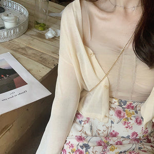 Summer Seaside Thin Sunscreen Silk Cardigan