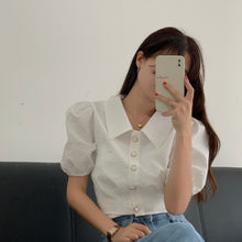 Load image into Gallery viewer, Western Style Wild Puff Sleeve Short Shirt
