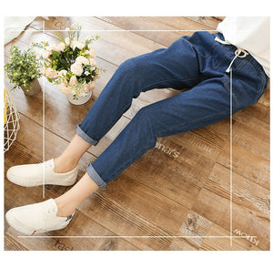 New Elastic High Waist Denim Trousers Casual Pants