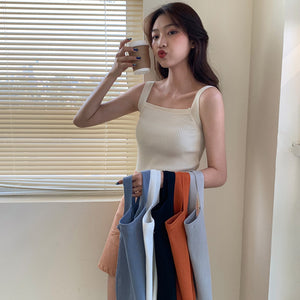 Summer Knit Suspender Vest Shirt